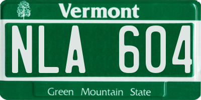 VT license plate NLA604