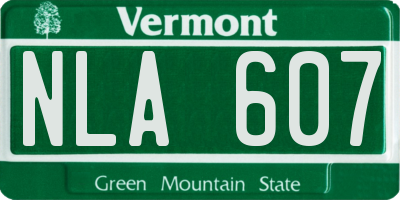 VT license plate NLA607