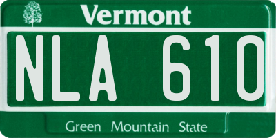 VT license plate NLA610