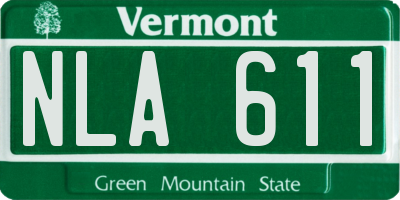 VT license plate NLA611