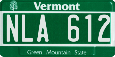 VT license plate NLA612