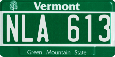 VT license plate NLA613