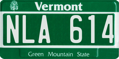 VT license plate NLA614