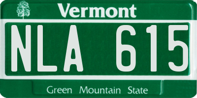 VT license plate NLA615