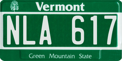 VT license plate NLA617