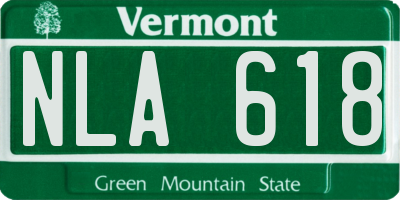 VT license plate NLA618