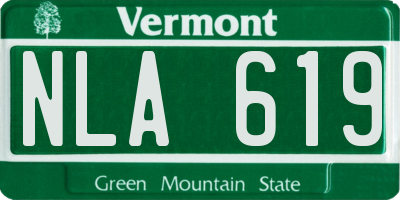 VT license plate NLA619