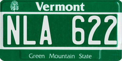 VT license plate NLA622