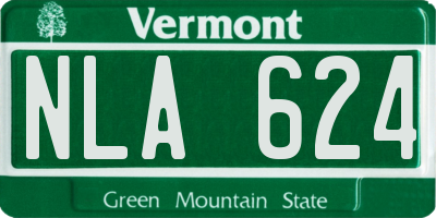 VT license plate NLA624