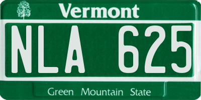 VT license plate NLA625