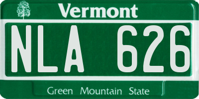 VT license plate NLA626