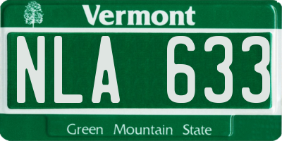 VT license plate NLA633