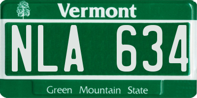 VT license plate NLA634