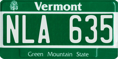 VT license plate NLA635
