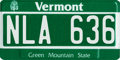 VT license plate NLA636