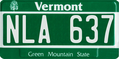 VT license plate NLA637