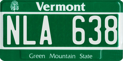 VT license plate NLA638