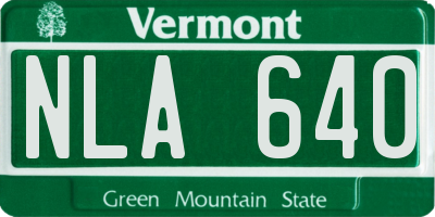 VT license plate NLA640