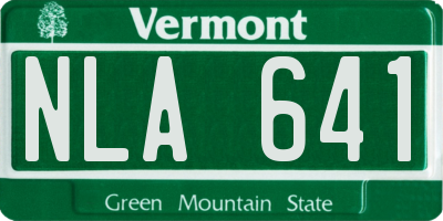 VT license plate NLA641