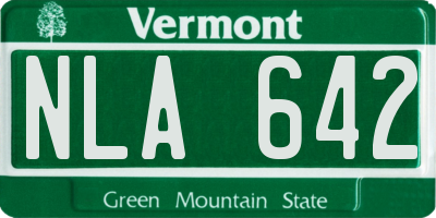VT license plate NLA642