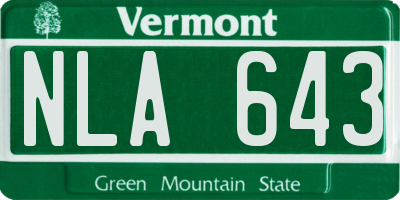 VT license plate NLA643