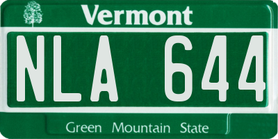 VT license plate NLA644