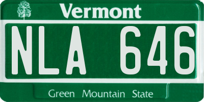 VT license plate NLA646