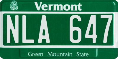 VT license plate NLA647