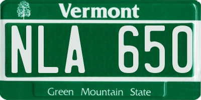 VT license plate NLA650