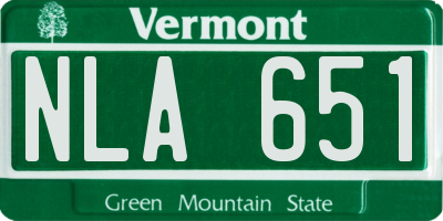 VT license plate NLA651