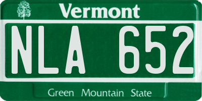 VT license plate NLA652