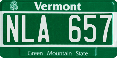 VT license plate NLA657