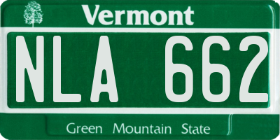 VT license plate NLA662