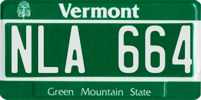 VT license plate NLA664