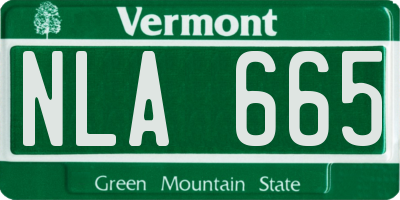 VT license plate NLA665