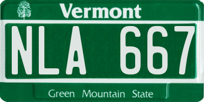 VT license plate NLA667
