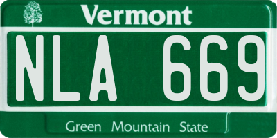 VT license plate NLA669