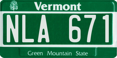 VT license plate NLA671