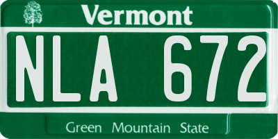 VT license plate NLA672