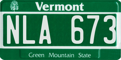 VT license plate NLA673