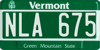 VT license plate NLA675