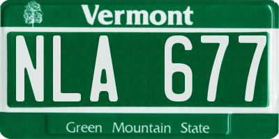 VT license plate NLA677