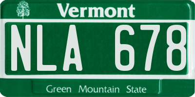VT license plate NLA678
