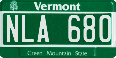 VT license plate NLA680