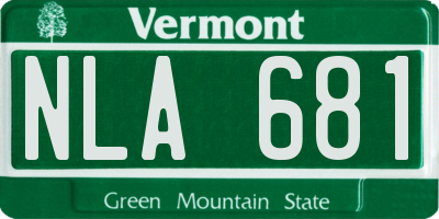 VT license plate NLA681