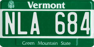 VT license plate NLA684
