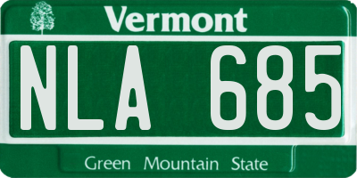 VT license plate NLA685