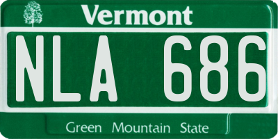 VT license plate NLA686