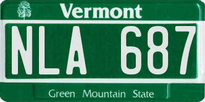 VT license plate NLA687