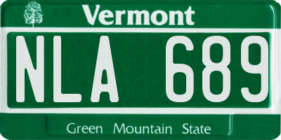 VT license plate NLA689